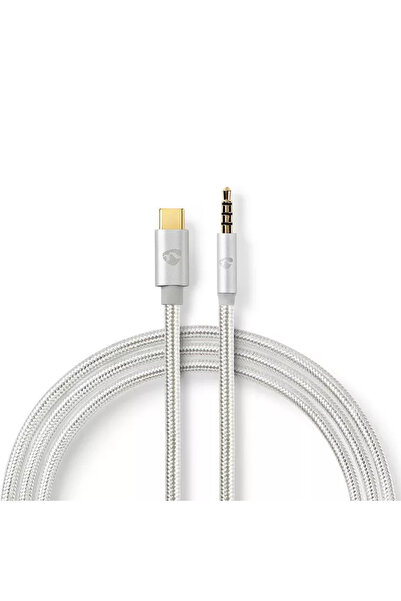 Nedis Cablu USB TYPE C tata - Jack 3.5 mm tata 1m aurit argintiu