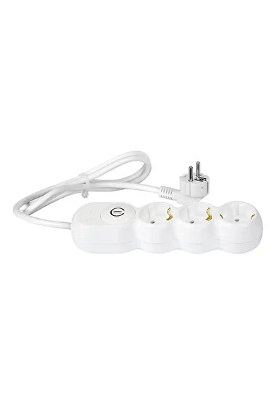 Wconn Electrical extension cord 3500W 3G1.5 white 3 sockets 3m with switch AL3115A03