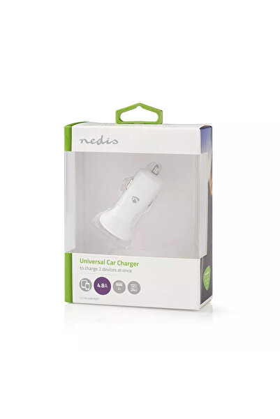 Nedis Car cigarette lighter charger with 2 USB A outputs 4.8A white