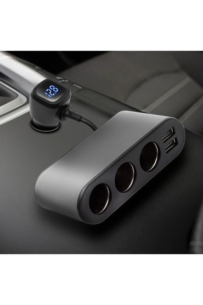 SAL Somogyi Audio Line Distribuitor auto 12V /24V 3 prize 80W + 2x USB 3.4A + Voltmetru SAL SAU80W