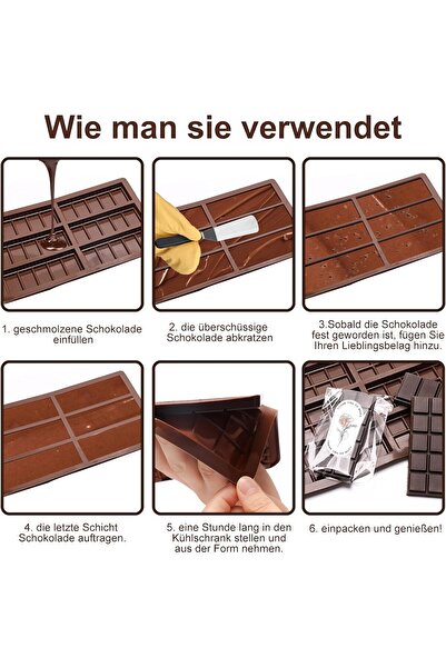 DUBAİ Silicone Mold Set for Chocolate Bars - 6 Bars (26 x 17 cm)