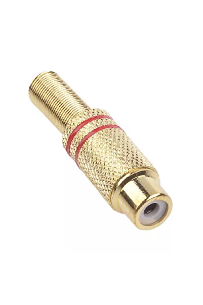 OEM Mufa RCA mama metal aurie cu inel rosu