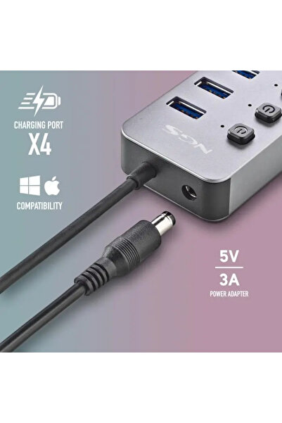 NGS HUB USB 3.0 iHub8 cu 8 porturi si alimentator HUB-IHUB8-NGS