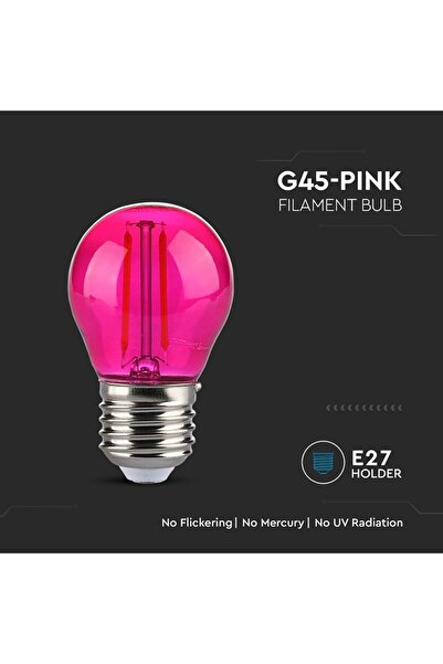 V-TAC LED bulb G45 E27 2W with pink filament SKU-217410
