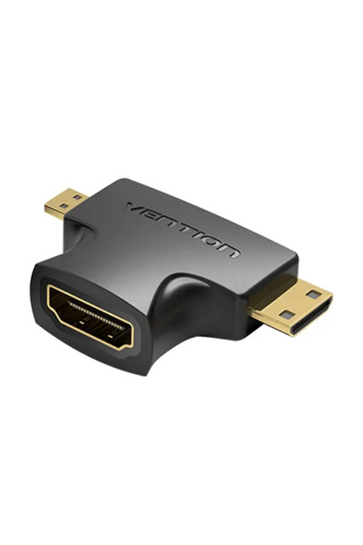 Vention Adaptor HDMI soclu - mufa micro HDMI si mini HDMI mufa neagra AGFB0