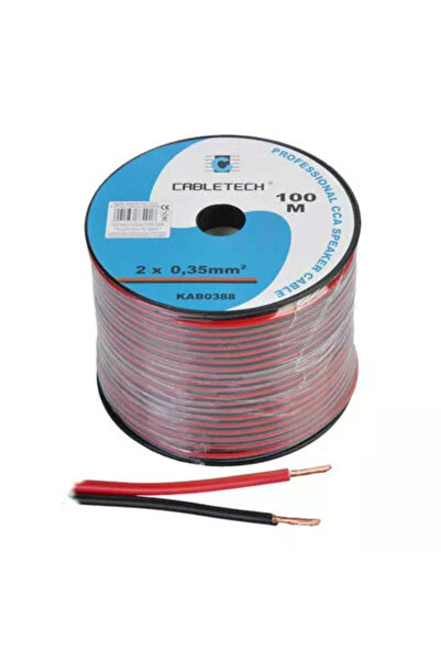 Cabletech Καλώδιο ηχείου CCA 2x0.35mm κόκκινο/μαύρο KAB0388 - 1 μέτρο