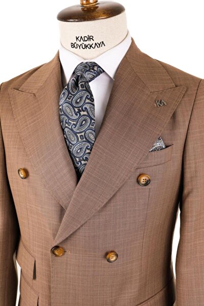 Kadir Büyükkaya Geniş Kırlangıç Yakalı Erkek Takım Elbise-KAV1215S