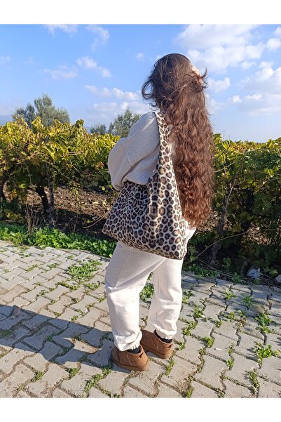 ÖZLEM HANDMADE Water Repellent Leopard Print Hobo Handbag