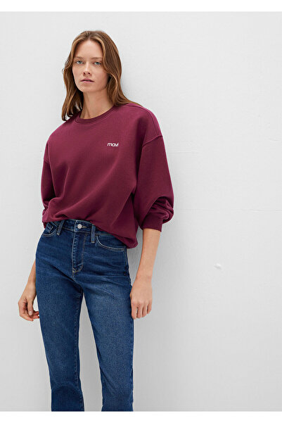 Mavi Round Neck Logo Sweatshirt Maroon Ban