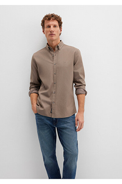 Mavi M Logo Embroidered Brown Shirt Slim Fit / Slim Fit 0211192-83866