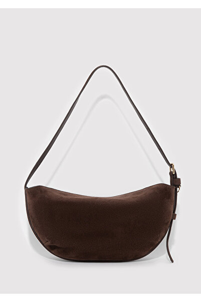 Mavi Suede Leather Dark Brown Shoulder Bag 1913695-29718