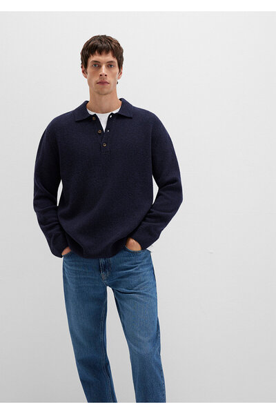 Mavi Wool Blend Navy Blue Knitwear Polo 0710255-70490
