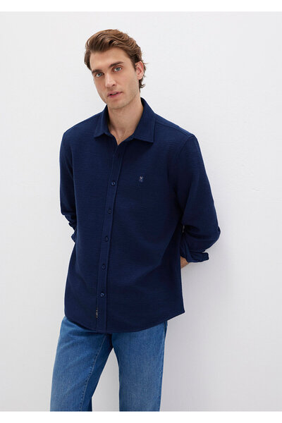 Mavi M Logo Embroidered Navy Blue Knitted Shirt Regular Fit / Regular Cut 0211789-70497