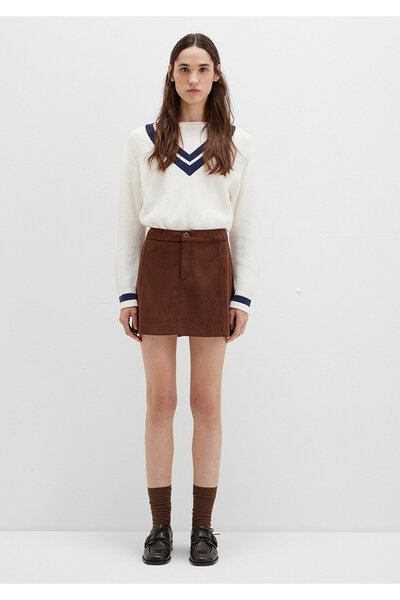 Mavi Faux Suede Brown Mini Skirt 1310782-70241