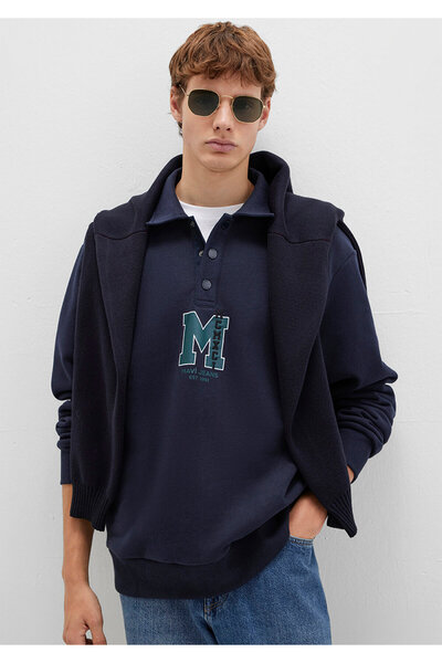 Mavi Φούτερ M Logo με τύπωμα Navy Blue 0S10494-70490