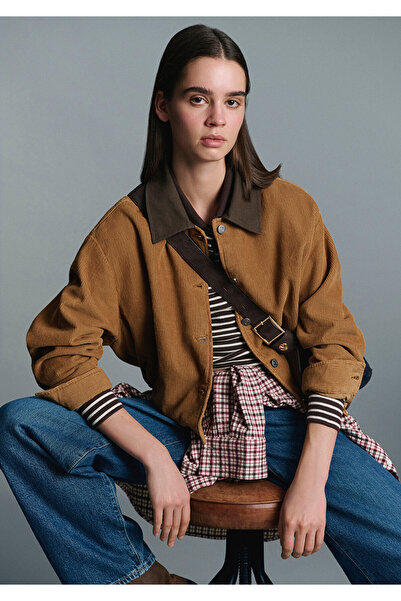 Mavi Brown Short Velvet Jacket Oversized / Wide Cut 1110842-70381