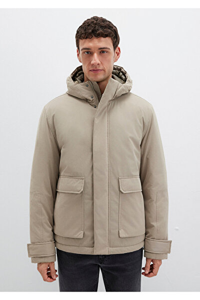 Mavi Pocket Detailed Hooded Beige Coat Loose Fit / Relaxed Fit 0110657-70355