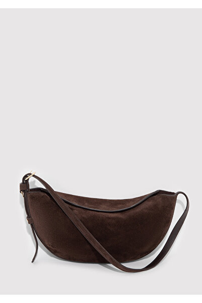 Mavi Suede Leather Dark Brown Shoulder Bag 1913695-29718