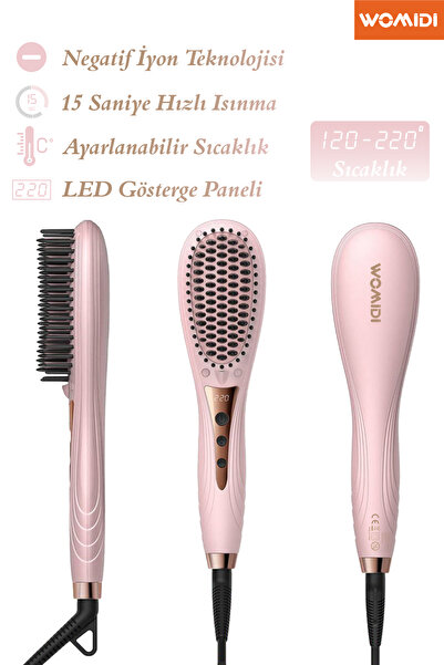 womidi Saç Şekillendirici ve Düzleştirici Tarak-Led Ekranlı Negatif İyonlu 12...