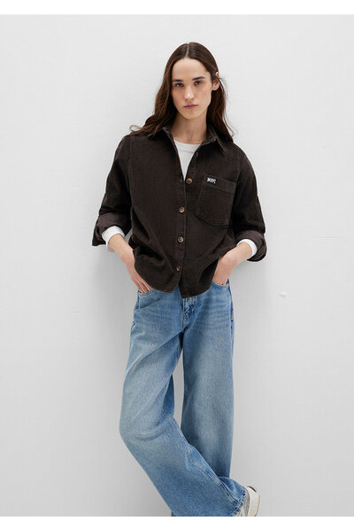 Mavi Detailed Brown Velvet Shirt Regular Fit / Standard Cut 1211277-90892