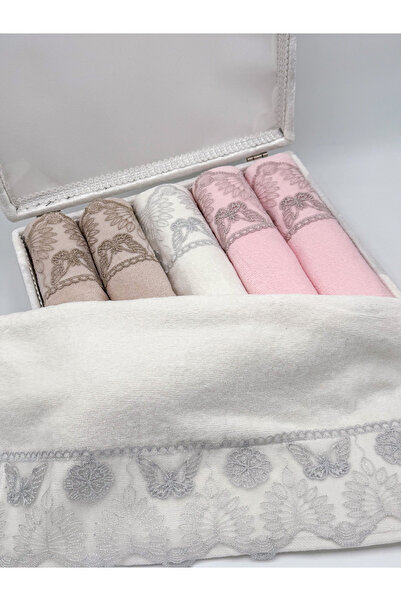 AYHANHOME Груди Gupurlu атласна вишивка з візерунком розкішний Ceyizlik 50x90 6 рушників для обличчя набір рушників для рук