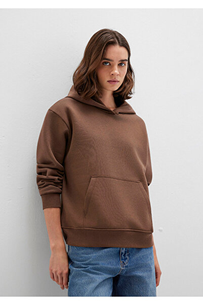 Mavi Hooded Brown Basic Sweatshirt 167299-81959