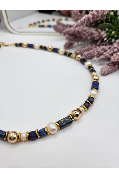 İNCİORA JEWELRY GERÇEK VE DOĞAL İNCİ ATHENA LAPİS LAZULİ KOLYE