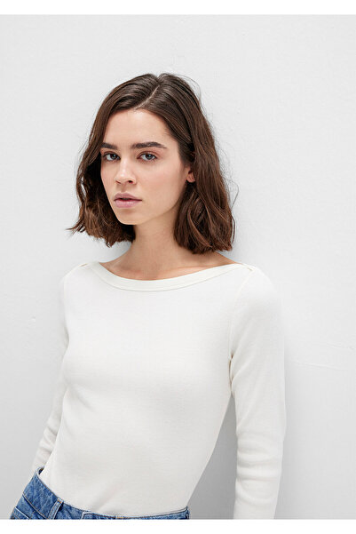 Mavi Long Sleeve Ecru Basic T-Shirt Slim Fit / Slim Fit 1613622-80194