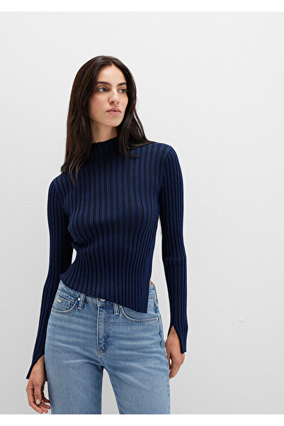 Mavi Navy Blue Sweater with Slit Detail Fitted / Bodycon Cut 1710789-70497