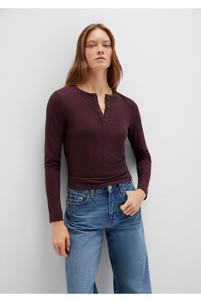 Mavi Long Sleeve Burgundy Basic T-Shirt Slim Fit / Slim Fit 1613621-70223