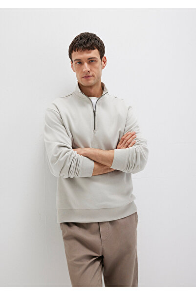 Mavi Semi-Zippered Gray Basic Sweatshirt 0S10419-70074