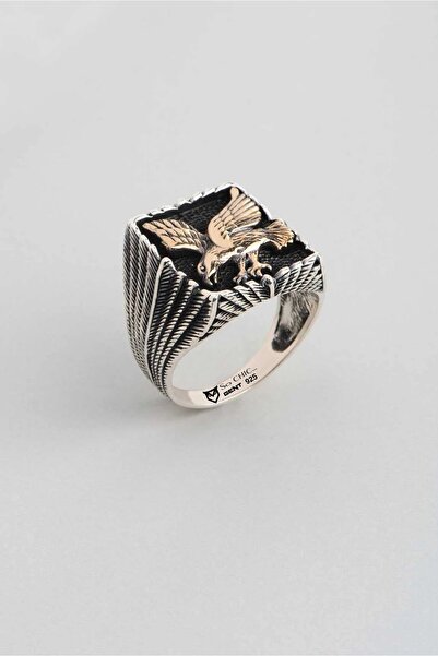 So CHIC... Kartal Figürlü Gümüş Erkek Yüzük