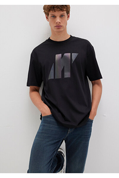 Mavi Μπλουζάκι με στάμπα Pro Logo Μαύρο Loose Fit / Loose Comfortable Cut 0613087-900