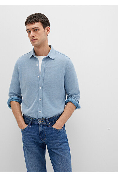 Mavi din material subțire Cămașă slim fit / Îngustă croială 0211513-80896