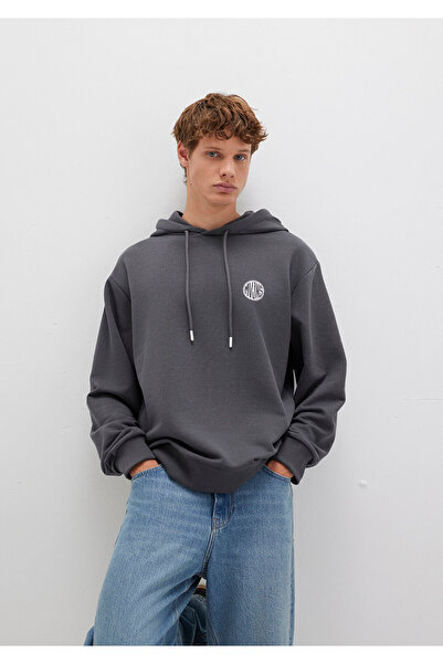 Mavi Mvjns Logo Printed Hooded Anthracite Sweatshirt 0611786-80106