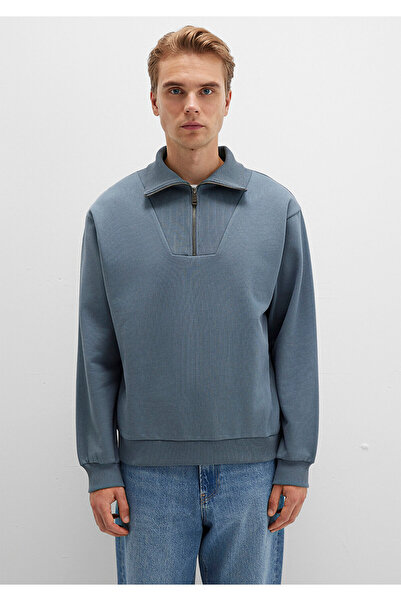 Mavi Half Zip Polo Neck Green Sweatshirt 0S10368-80889