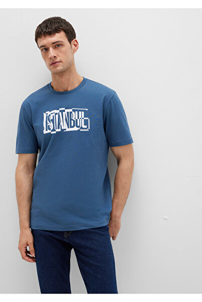 Mavi Tricou cu imprimeu Istanbul Regular Fit / Regular Cut 0611789-90609