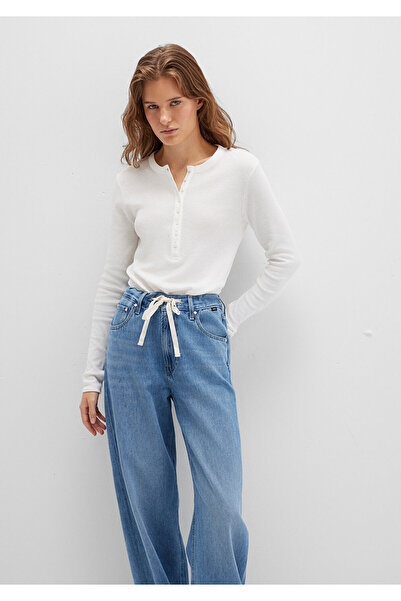 Mavi Button Detailed Ecru T-Shirt Slim Fit / Slim Fit 1613401-70057