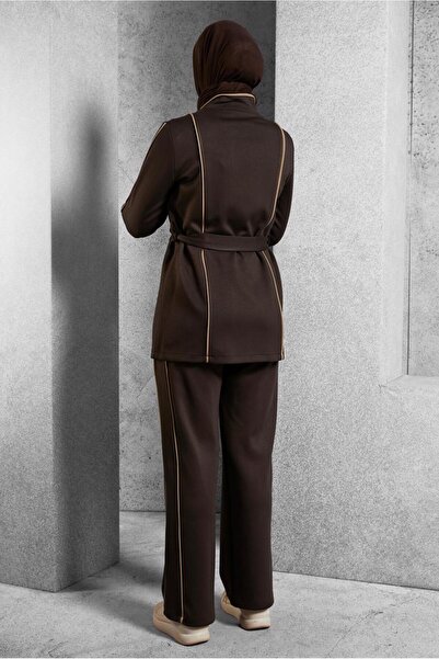Alvina 45262 Model Belted Pants Tracksuit Set