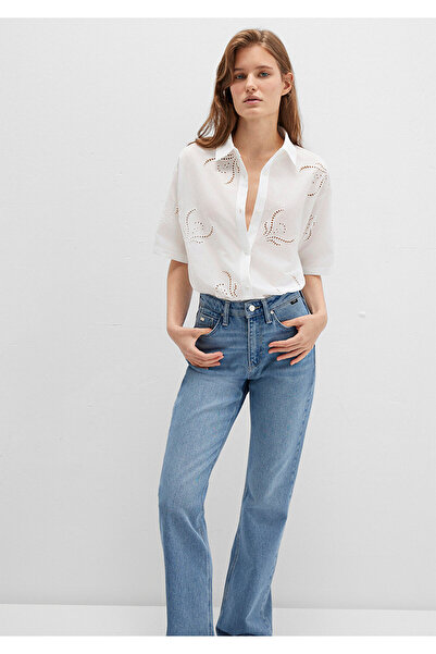Mavi Brode Detailed White Shirt Loose Fit / Loose Relaxed Cut 1211186-70057