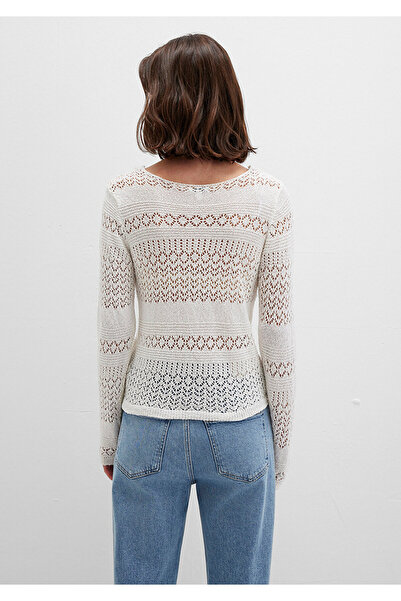 Mavi Lace-Up Ecru Knitwear Top 1710758-70057