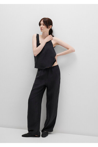 Mavi Anthracite Lyocell Pants with Tie Waist 1011023-70087