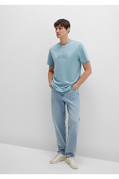 Mavi Tricou verde cu logo imprimat Regular Fit / Normal Cut 0612896-70838