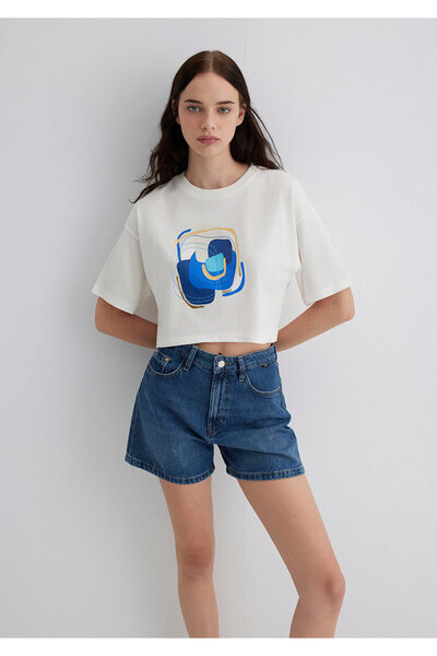 Mavi Evil Eye Bead Printed White T-Shirt Standard 1613446-70057