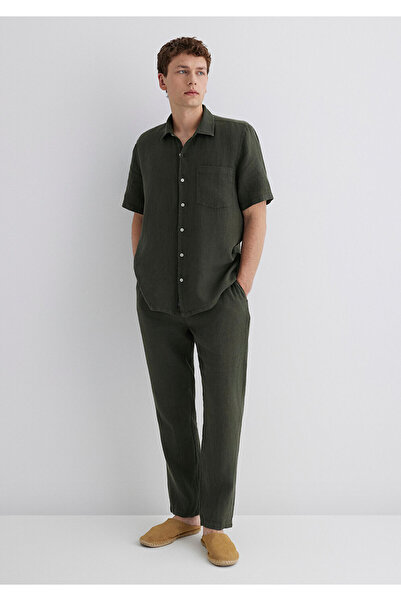 Mavi Green Linen Trousers 0010358-71587