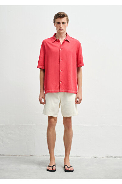 Mavi Linen Blend Red Shirt Loose Fit / Loose Relaxed Fit 0211620-70985