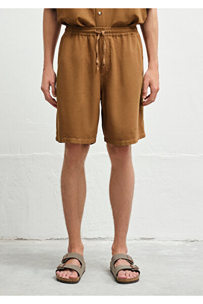Mavi Linen Blend Brown Shorts 0410299-82337
