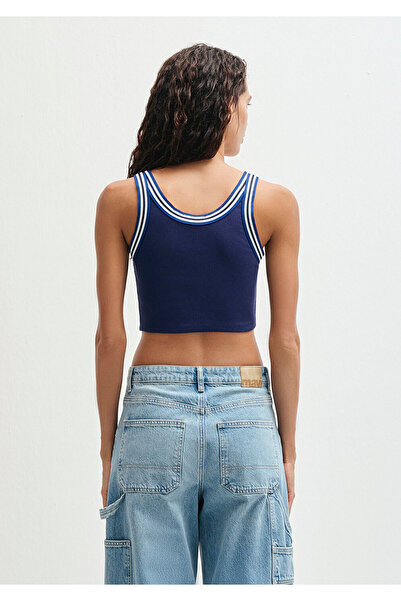 Mavi Biye Detailed Navy Blue Crop Μπλουζάκι Crop / Κοντό κόψιμο 1613435-70495