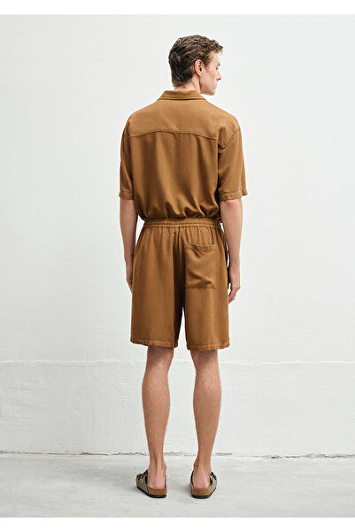 Mavi Linen Blend Brown Shorts 0410299-82337