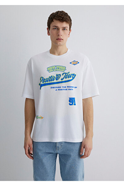 Mavi Printed White T-Shirt Relaxed Fit / Relaxed Cut 0612814-620